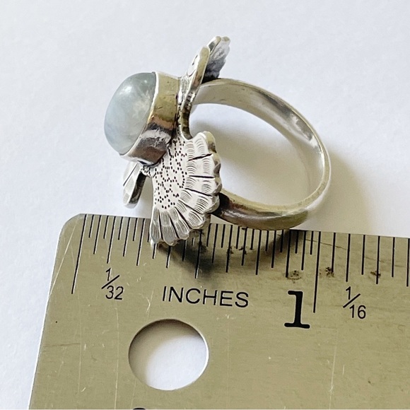 Sterling silver moonstone thunderbird ring - Picture 6 of 10